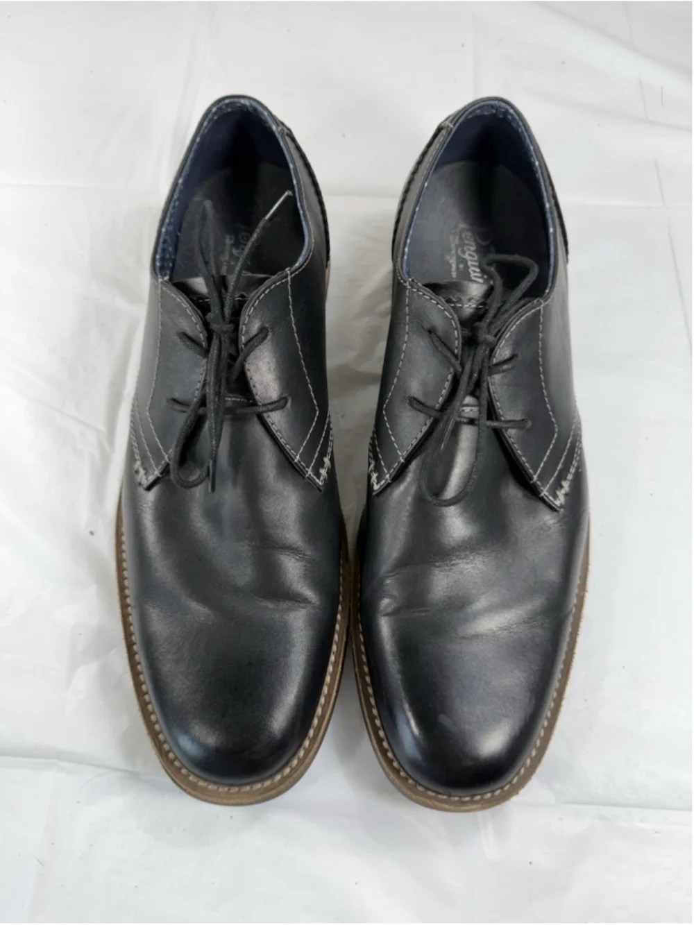 Original Penguin Munsingwear Wade Men's 13M Black Leather Oxfords Lace Up Shoes